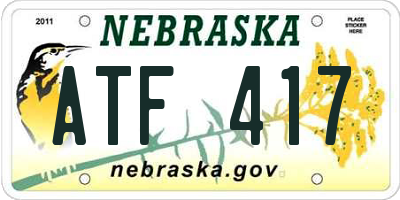 NE license plate ATF417
