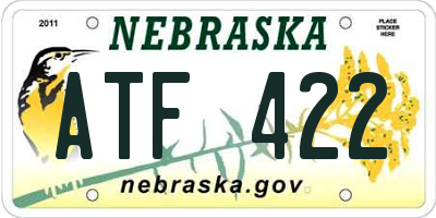 NE license plate ATF422