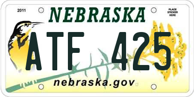 NE license plate ATF425