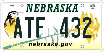NE license plate ATF432