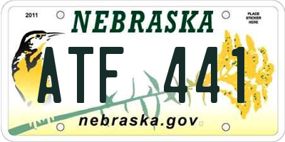 NE license plate ATF441