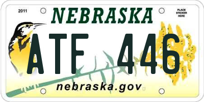 NE license plate ATF446