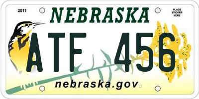 NE license plate ATF456