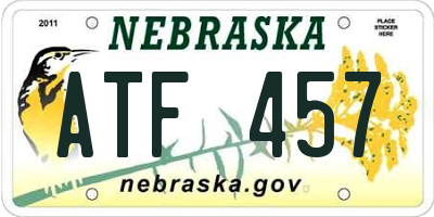NE license plate ATF457