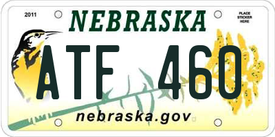 NE license plate ATF460