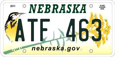 NE license plate ATF463