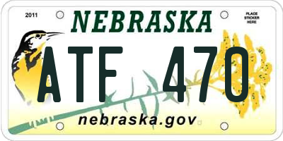 NE license plate ATF470