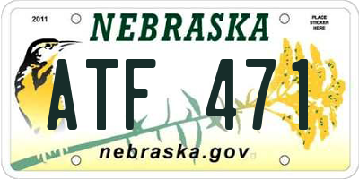 NE license plate ATF471