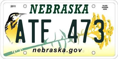 NE license plate ATF473