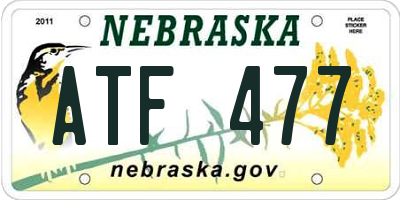 NE license plate ATF477