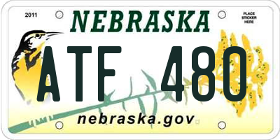 NE license plate ATF480