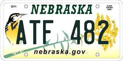 NE license plate ATF482