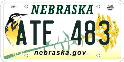NE license plate ATF483