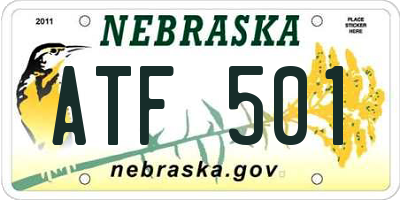 NE license plate ATF501