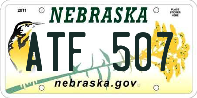 NE license plate ATF507