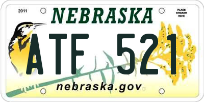 NE license plate ATF521