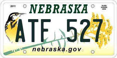 NE license plate ATF527