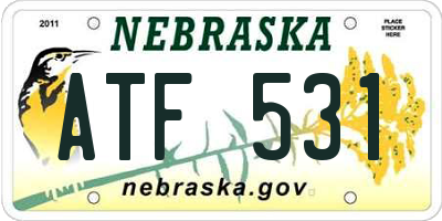 NE license plate ATF531
