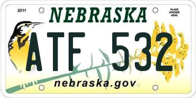 NE license plate ATF532