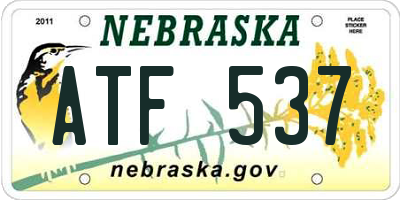 NE license plate ATF537