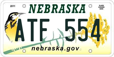 NE license plate ATF554
