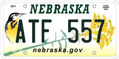 NE license plate ATF557
