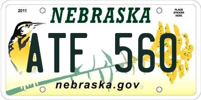 NE license plate ATF560