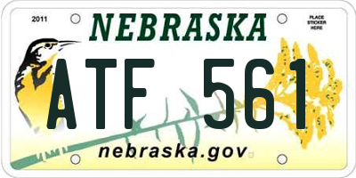 NE license plate ATF561
