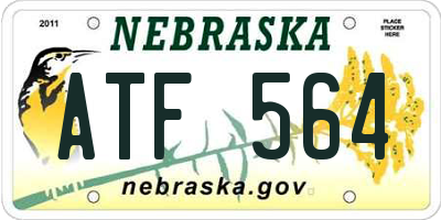 NE license plate ATF564