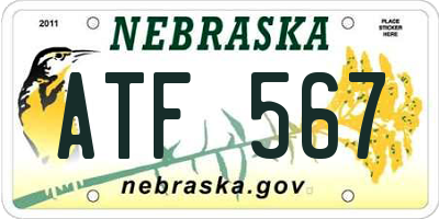 NE license plate ATF567