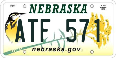 NE license plate ATF571