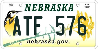 NE license plate ATF576