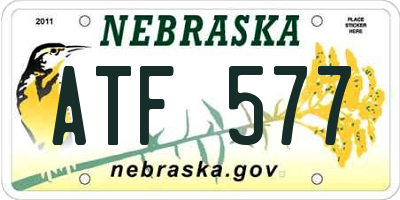 NE license plate ATF577