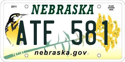 NE license plate ATF581