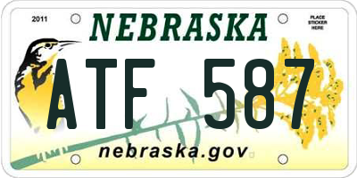 NE license plate ATF587