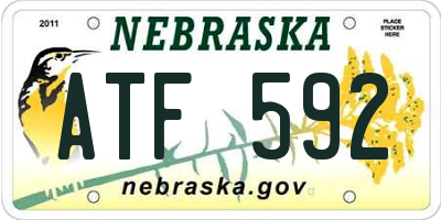NE license plate ATF592
