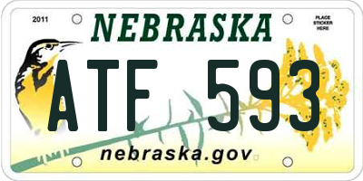 NE license plate ATF593