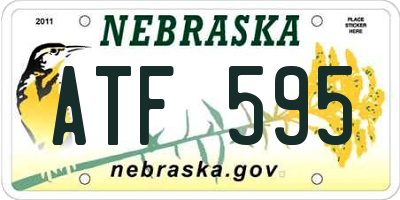 NE license plate ATF595