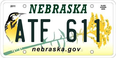 NE license plate ATF611