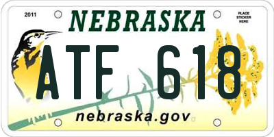 NE license plate ATF618