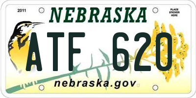 NE license plate ATF620