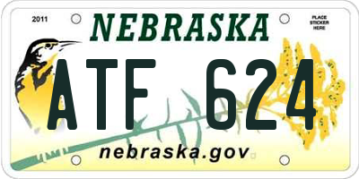 NE license plate ATF624