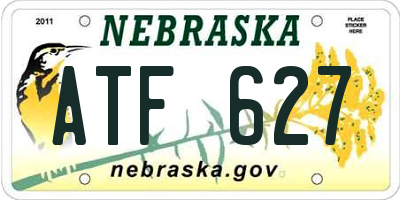 NE license plate ATF627