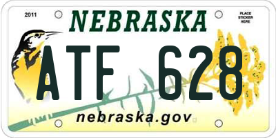 NE license plate ATF628