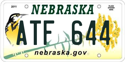 NE license plate ATF644