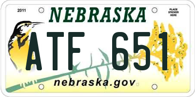 NE license plate ATF651