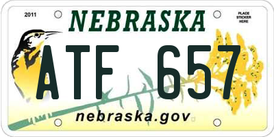 NE license plate ATF657