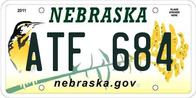 NE license plate ATF684