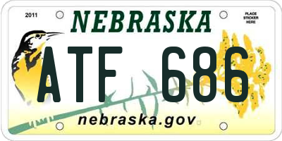 NE license plate ATF686