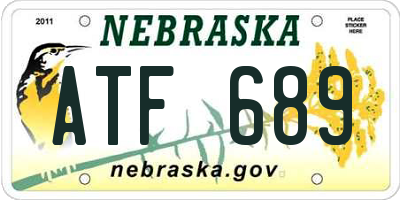 NE license plate ATF689